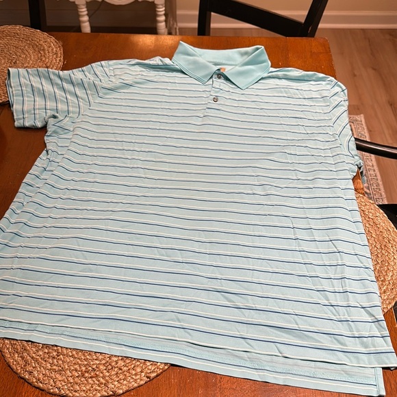 The Foundry Supply Co. Other - Men’s Big/tall Foundry polo. 3XL. Robin’s egg blue w/blue & white stripes. EUC